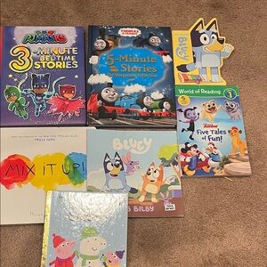7 Kids Books. Bluey, Peppa, Thomas & Friends, PJ Mask, Disney